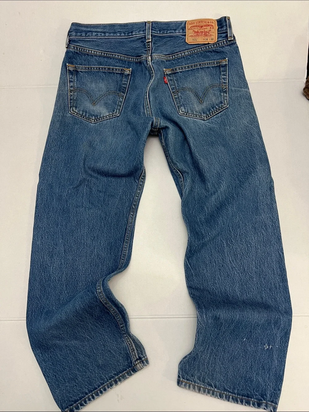 Levi's 501 Original Fit Jeans VTG mid Y2K Men's Medium Wash Distressed Grange